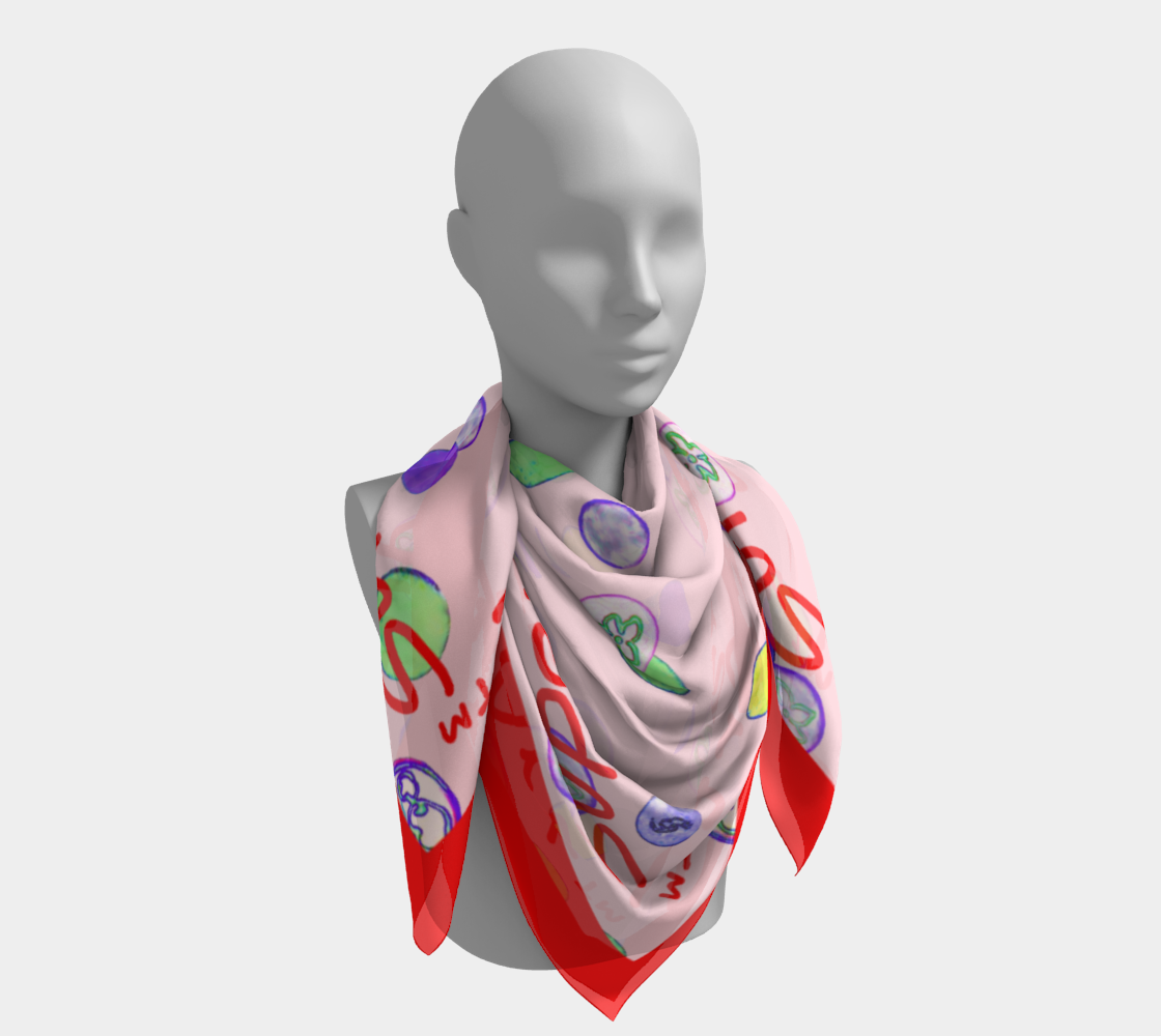 Insook Hwang's Art_Scarves_Redline_energyballs_#1pink