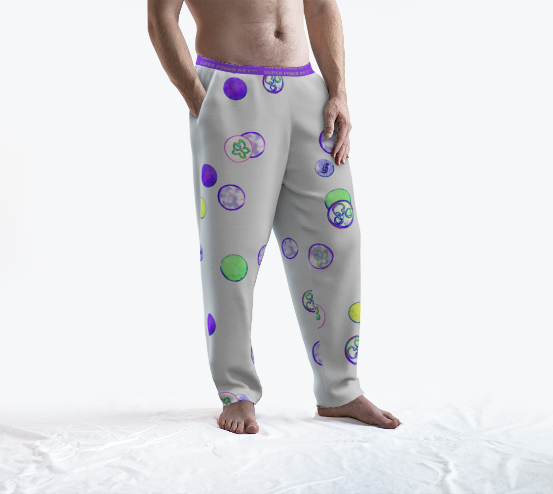 Insook Hwang's Art_Lounge Pants__Energyballs_gray#1_purpleband