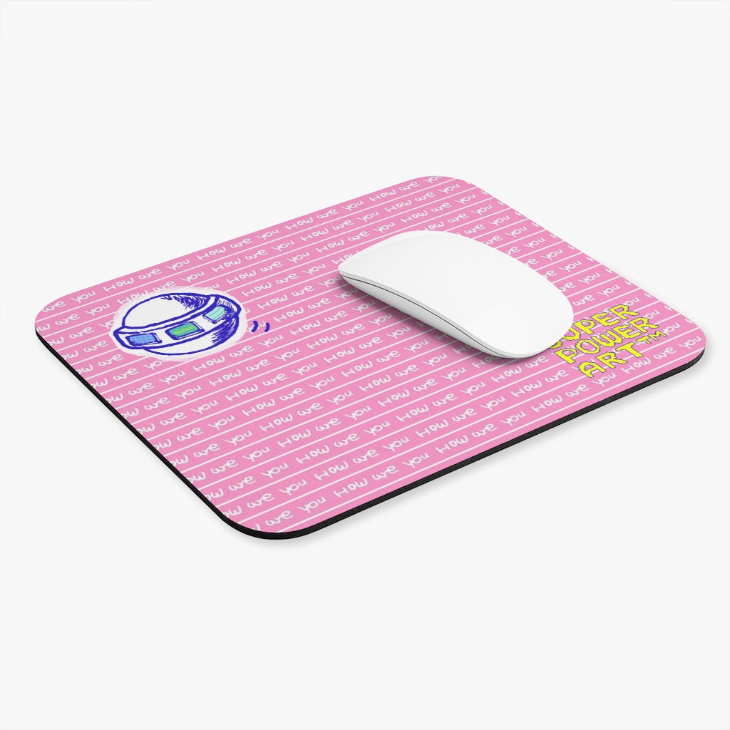 Super Power Art_UFO_How are you doing_Mouse Pad (Rectangle)_AOP_Pink