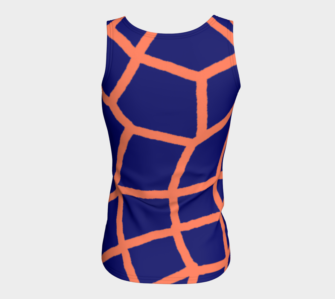 Insook Hwang's art_fitted tank top_ Net_orange_Navy#1