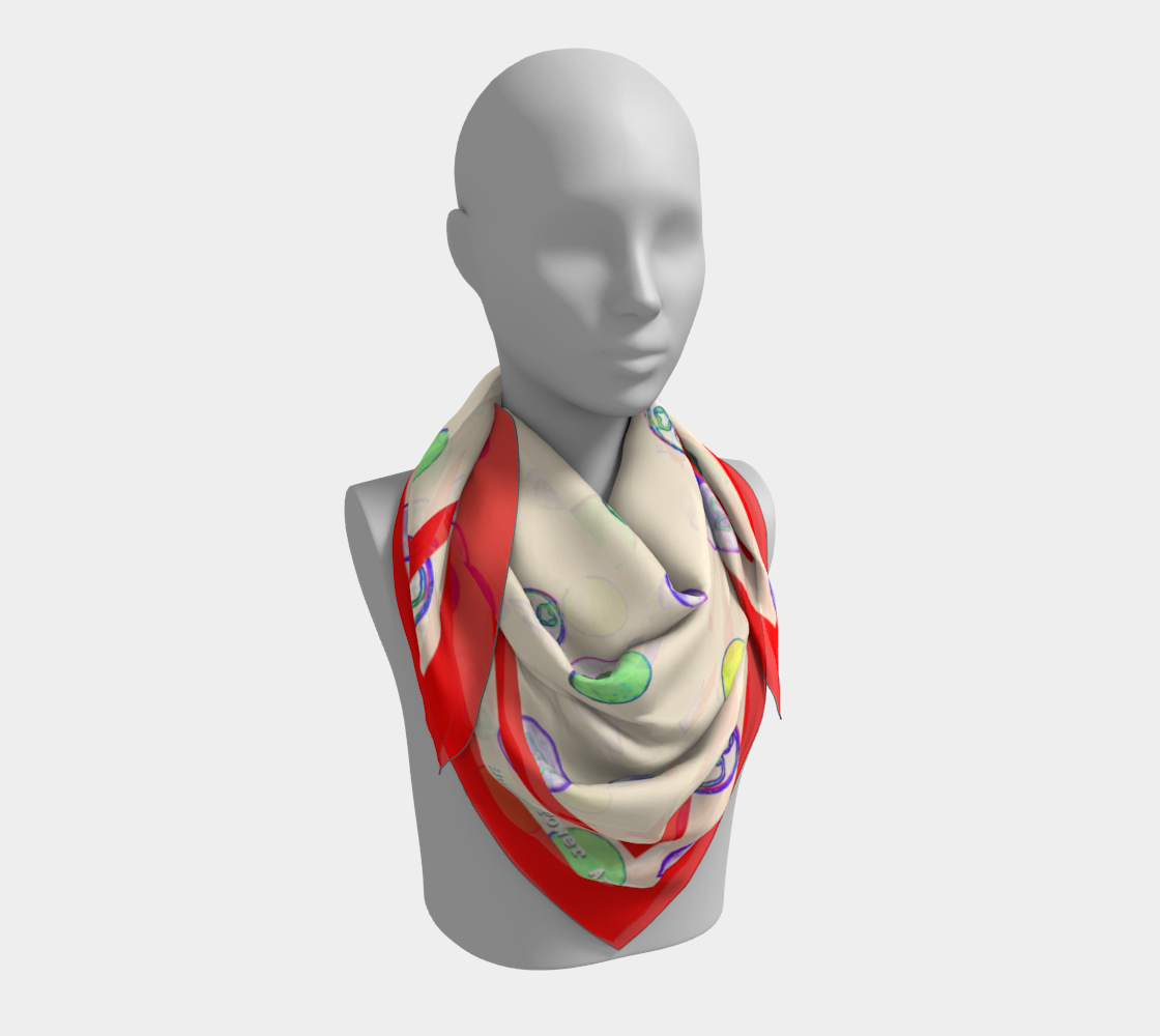 Insook Hwang's Art_Scarves_Redline2_energyballs_#1yellow