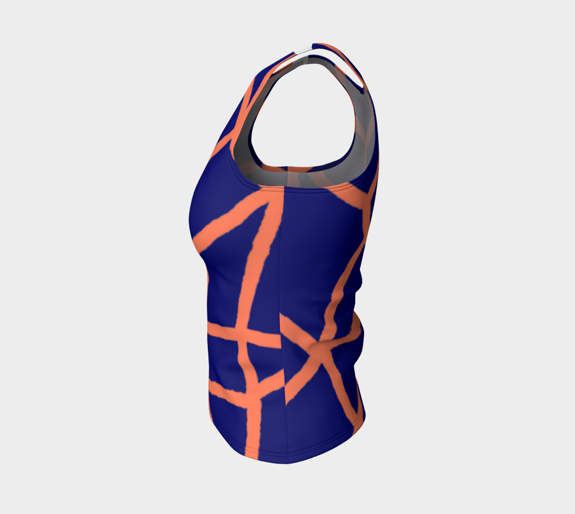 Insook Hwang's art_fitted tank top_ Net_orange_Navy#1