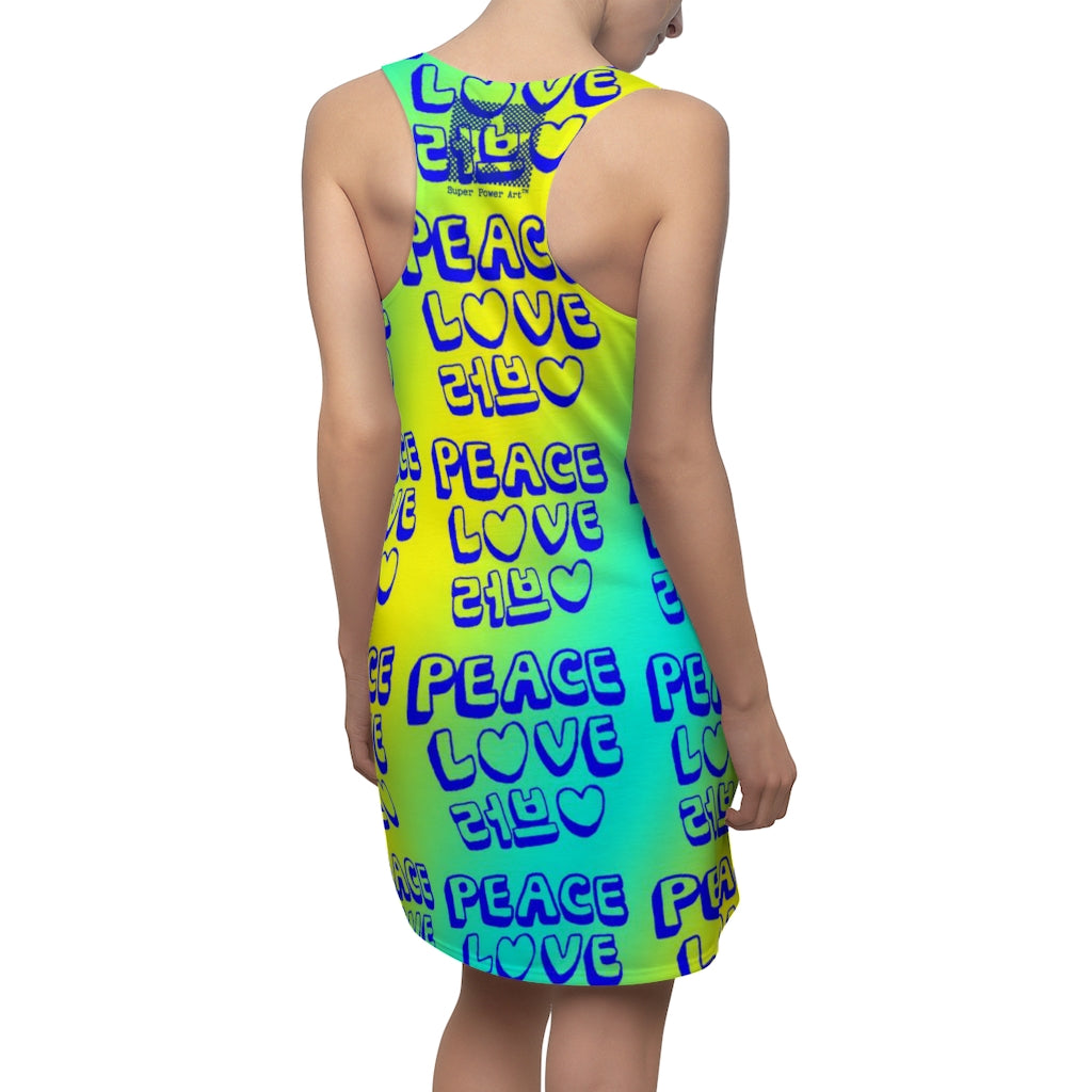 Insook Hwang's art_ Love and Peace_Women's Cut & Sew Racerback Dress