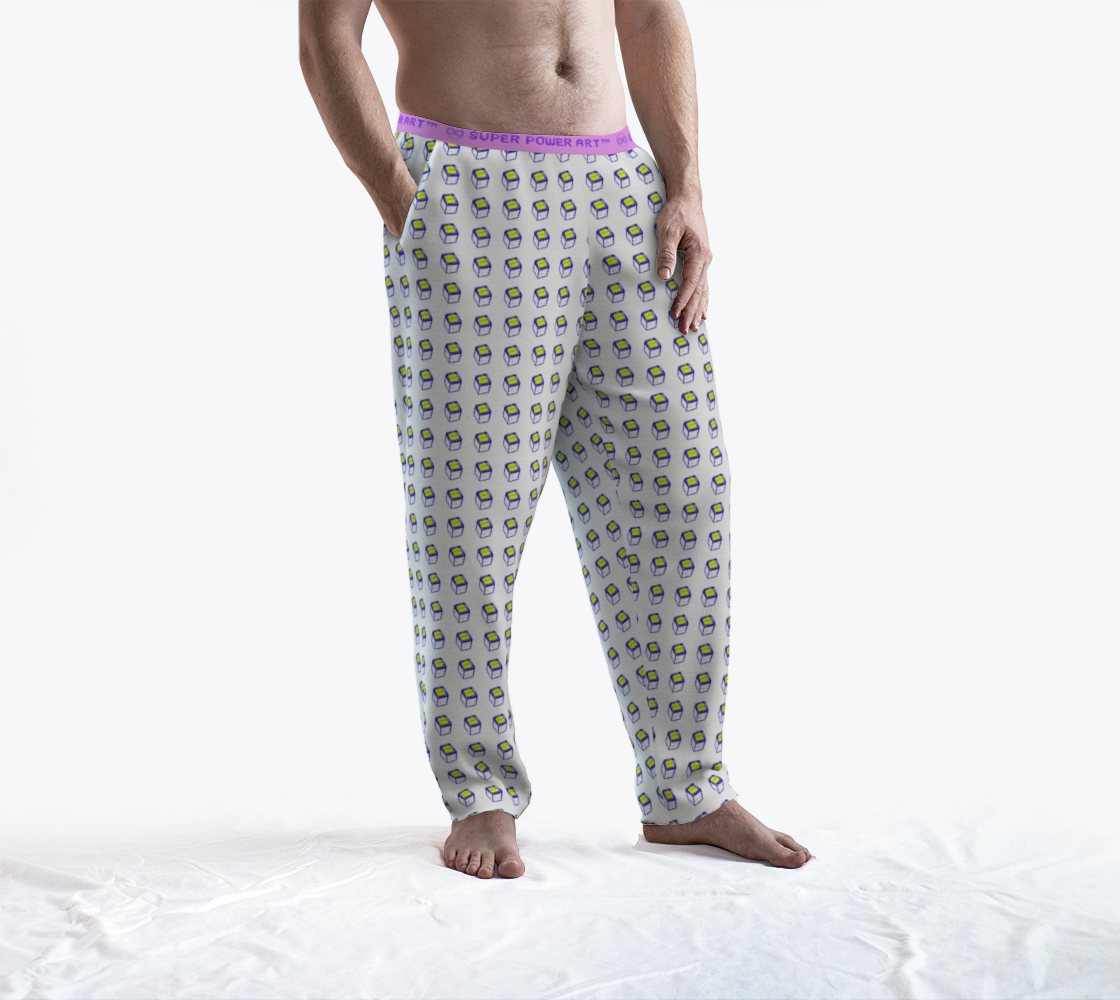 Insook Hwang's Art_Lounge Pants_Monitor Peace_white_pink