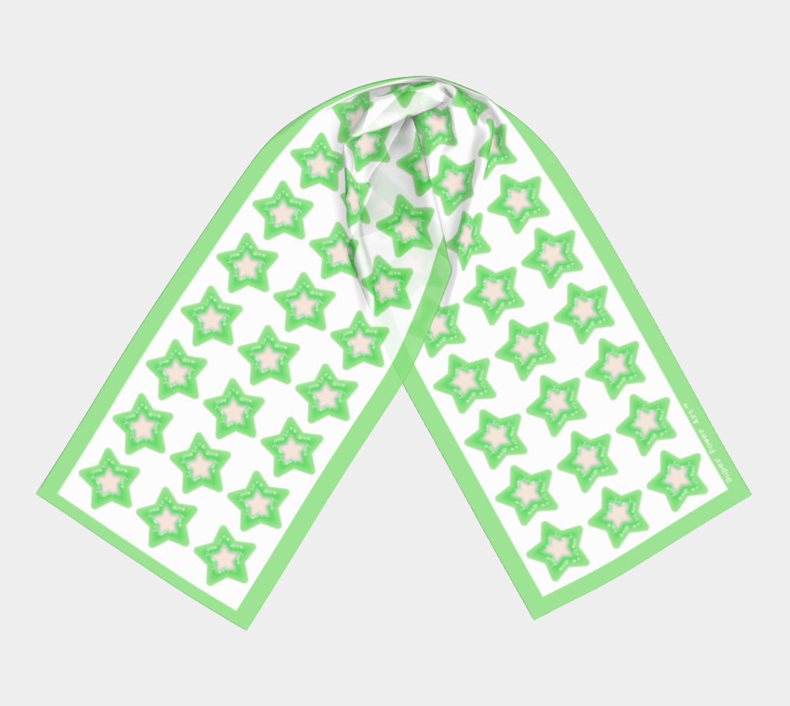 Insook Hwang's Art_Scarves_Long_Stars_green#1