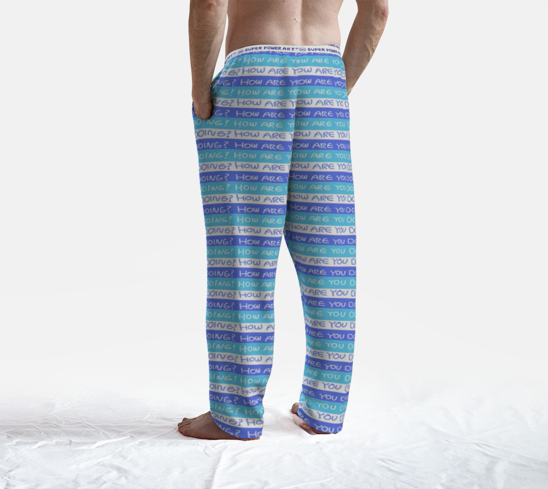 Insook Hwang's Art_Lounge Pants_Howareyoudoing?_stripe_blue