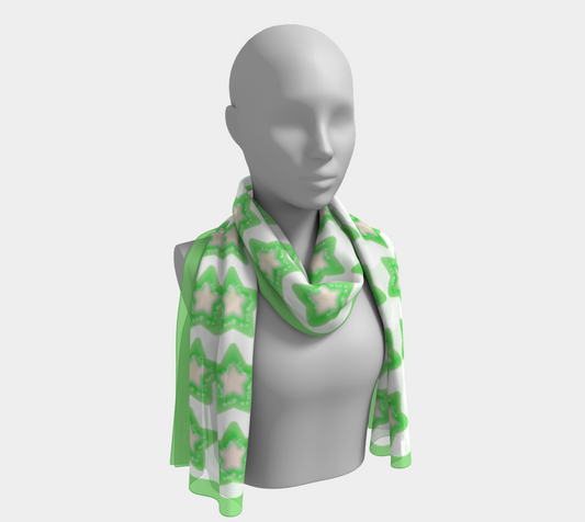 Insook Hwang's Art_Scarves_Long_Stars_green#1