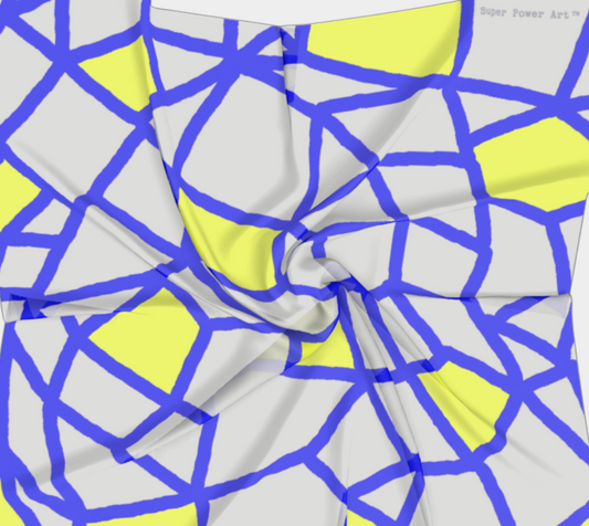 Insook Hwang's Art_Scarves_Net_Blueline_yellow_ fill_gray