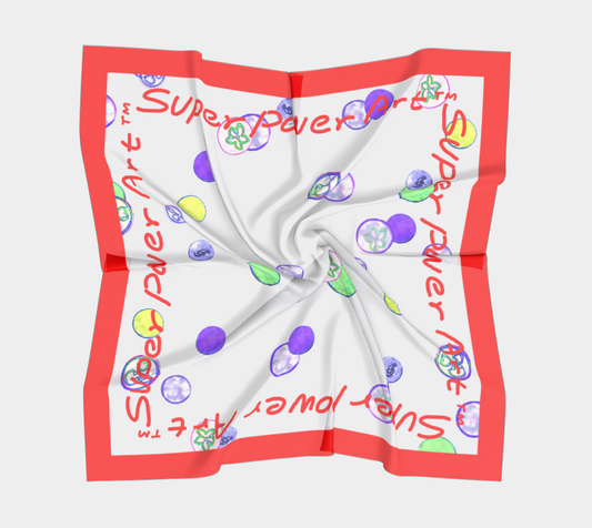 Magic Bubble #3 Scarf — Red Line / Gray / Red Calligraphy | ASTRA SOL™