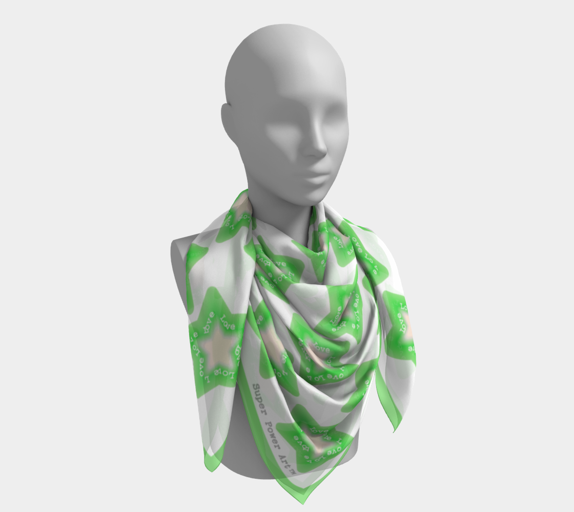 Insook Hwang's Art_Scarves _Stars_green#2_AllStars