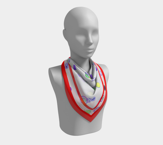 Magic Bubble #2 Scarf — Red Line / Gray | ASTRA SOL™