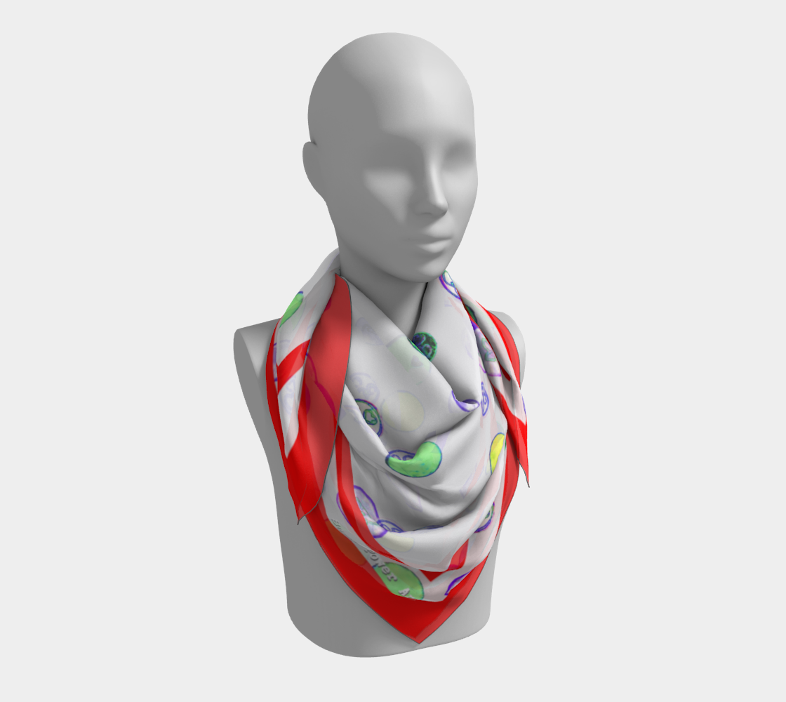 Insook Hwang's Art_Scarves_Redline2_energyballs_#1gray