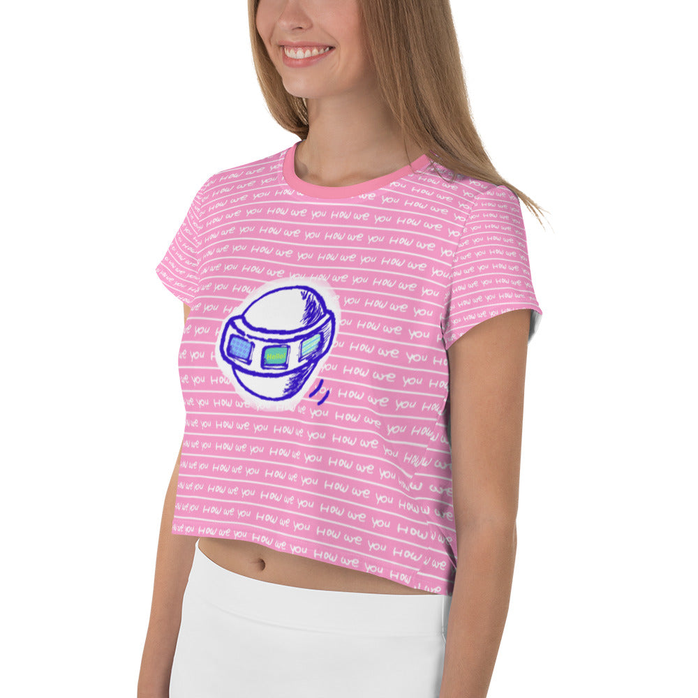 Insook Hwang's art _UFO_How are you _Crop Tee _Pink