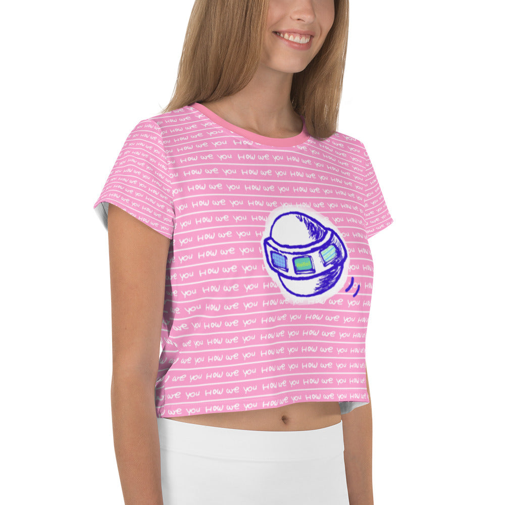 Insook Hwang's art _UFO_How are you _Crop Tee _Pink