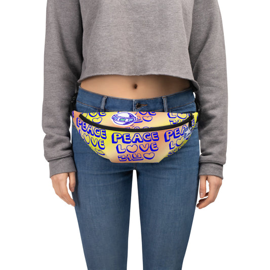 Insook Hwang's art_UFO_Love and Peace_Yellow Orange#1 _Fanny Pack(S/M, M/L)