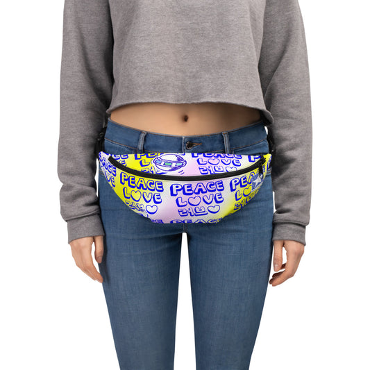 Insook Hwang's art_UFO_Love and Peace_Yellow Pink#1 _Fanny Pack(S/M, M/L)