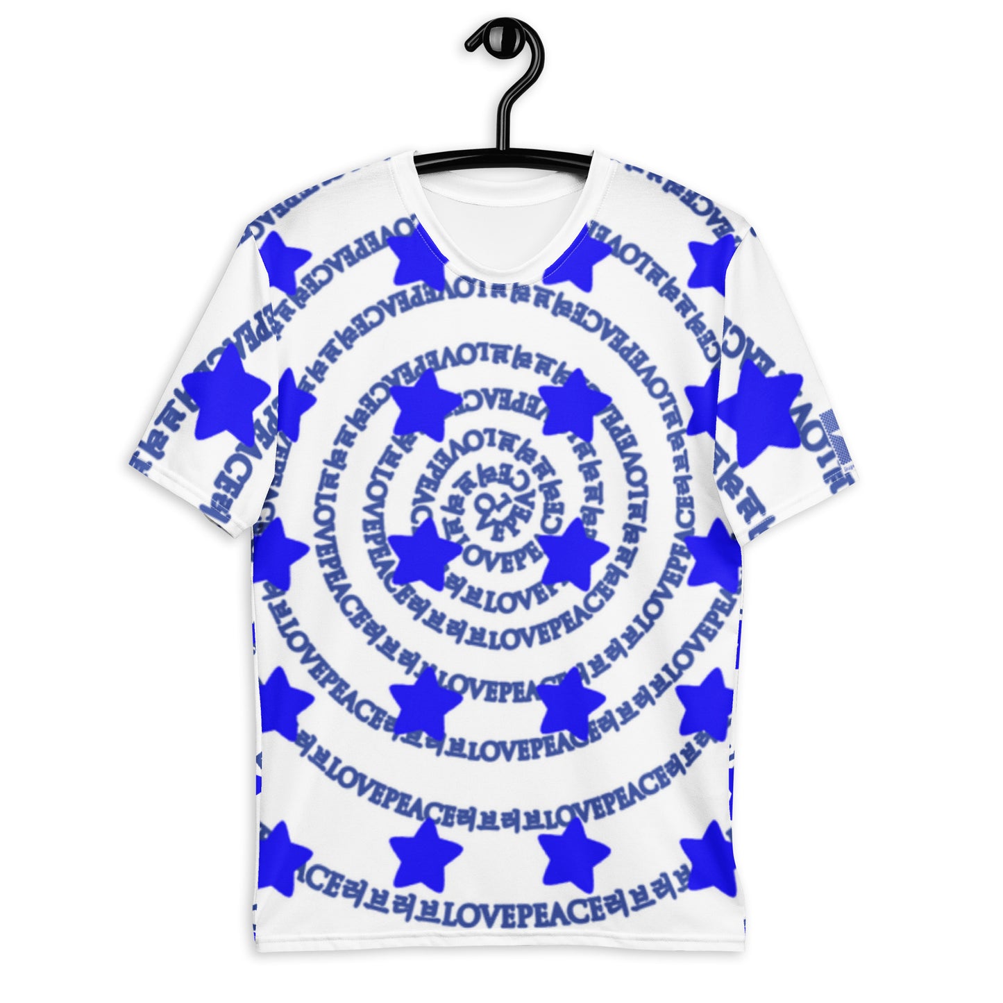 Insook Hwang's art_Love and Peace_Blue Stars #1_ Men's t-shirt_white