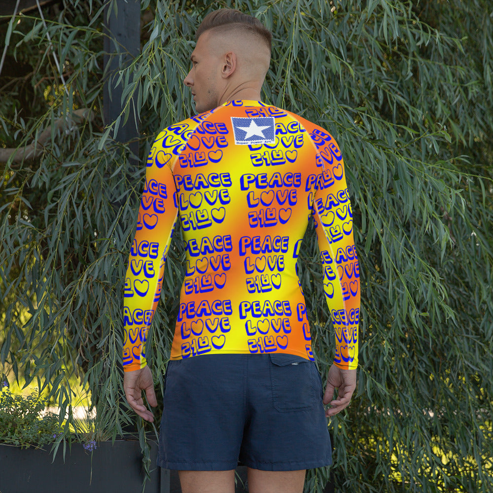 Insook Hwang's art_Love&Peace_Men's rash guard_Orange