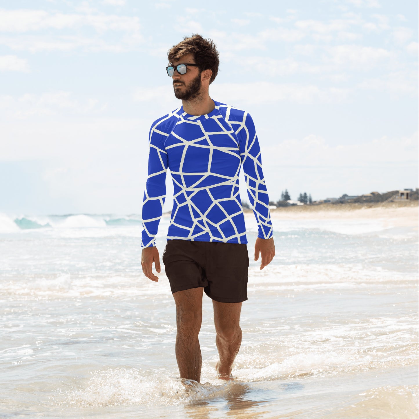 Insook Hwang's art_Net#1_Creative Mind_Men's rash guard_Blue