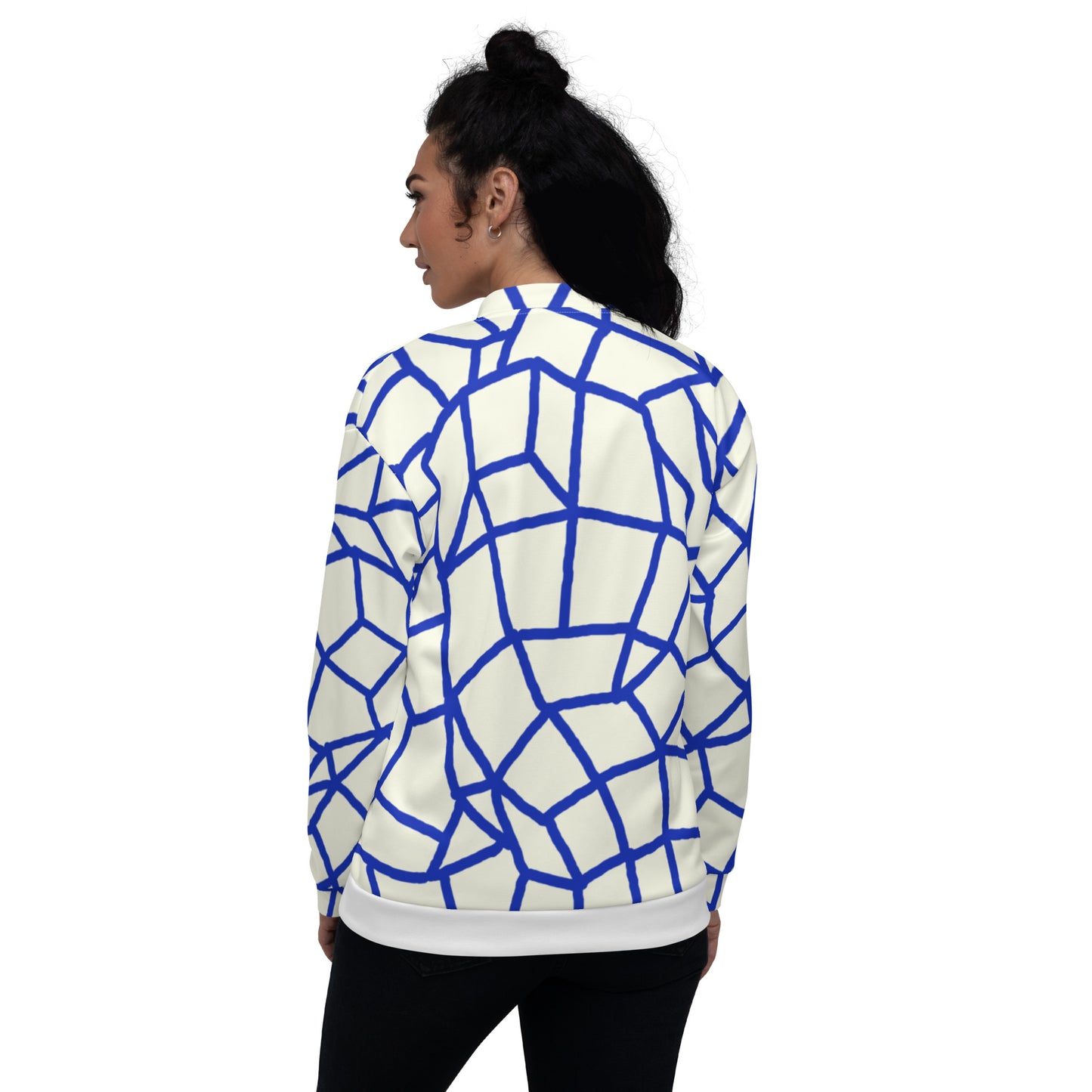 Insook Hwang's art_Net Blue_Unisex Bomber Jacket