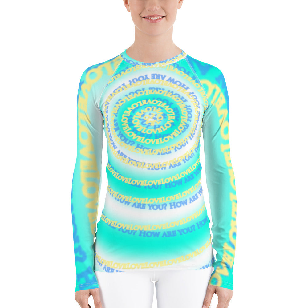 Insook Hwang's art_Best wishes to you_women's rash guard_Emerald Green