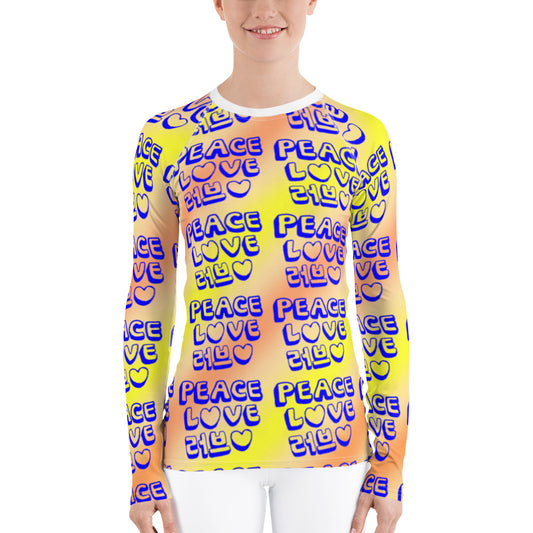 Insook Hwang's art_Love&Peace_Women's rash guard_Orange Light