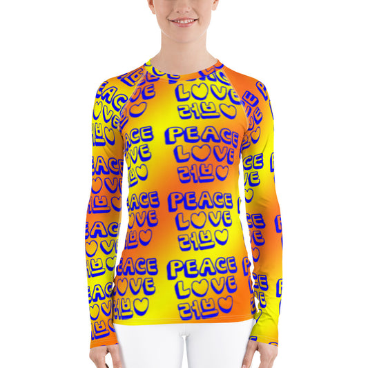 Insook Hwang's art_Love&Peace_Women's rash guard_Orange