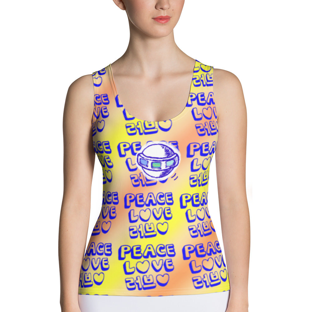 Insook Hwang's art_Love & Peace _UFO_Eye ball_Sublimation Cut & Sew Tank Top