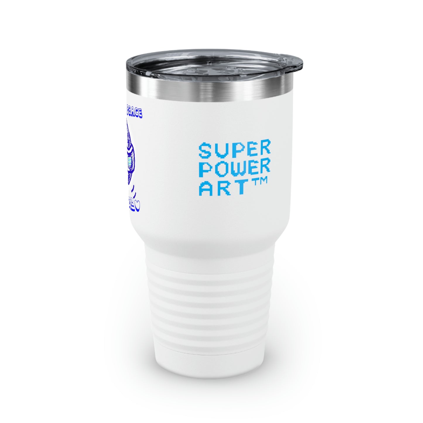 Insook Hwang's Art_UFO_LovePeaceLoveLove_Tumbler, 30oz