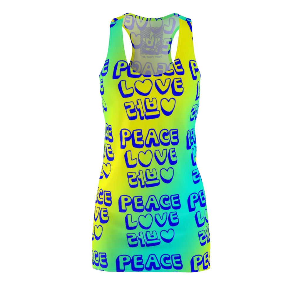 Insook Hwang's art_ Love and Peace_Women's Cut & Sew Racerback Dress