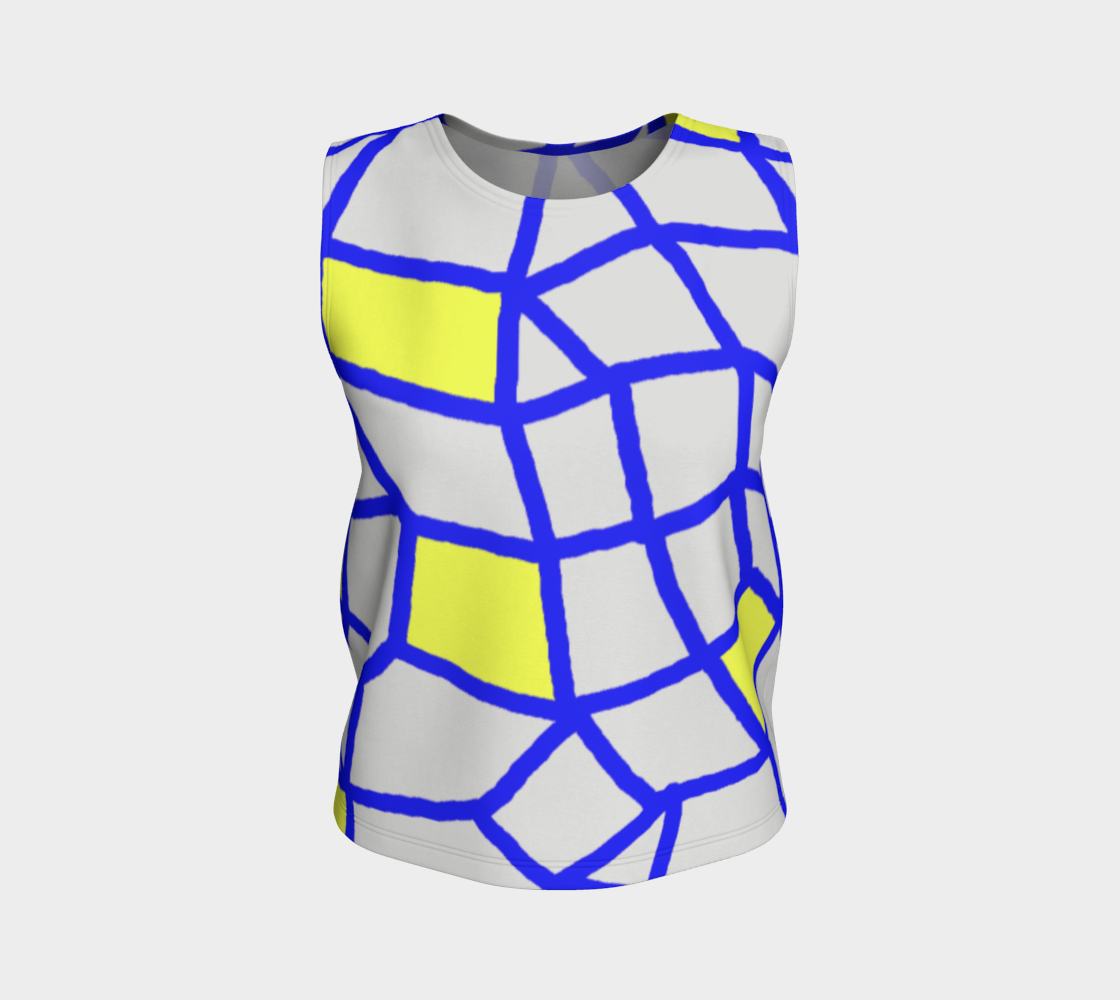 Insook Hwang's art_Loose top_ Net_blue_gray_yellow#1