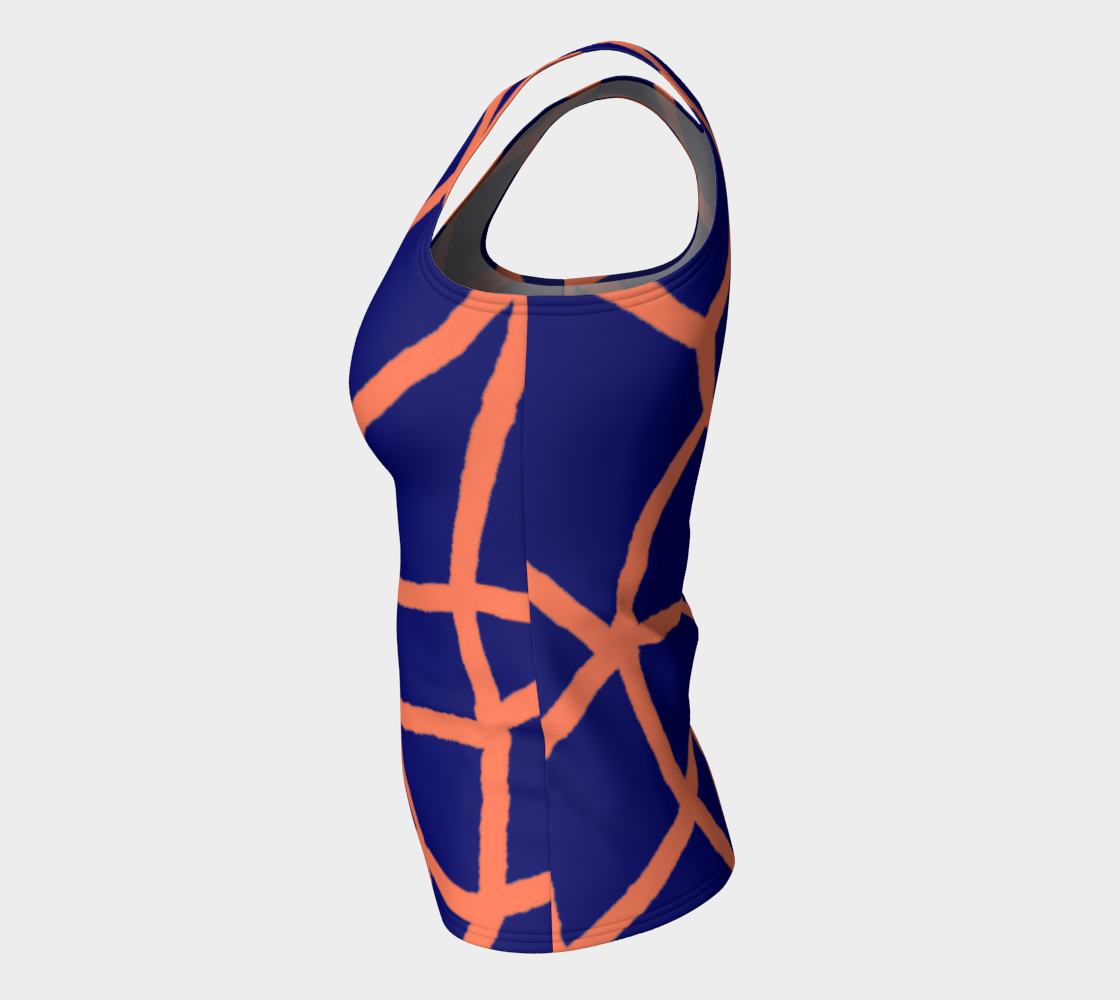 Insook Hwang's art_fitted tank top_ Net_orange_Navy#1