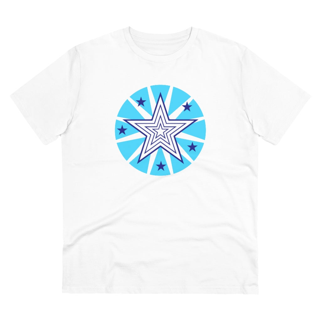 Insook Hwang's art_Star_Happy Creator_DTG Unisex Organic White T-shirt Cotton