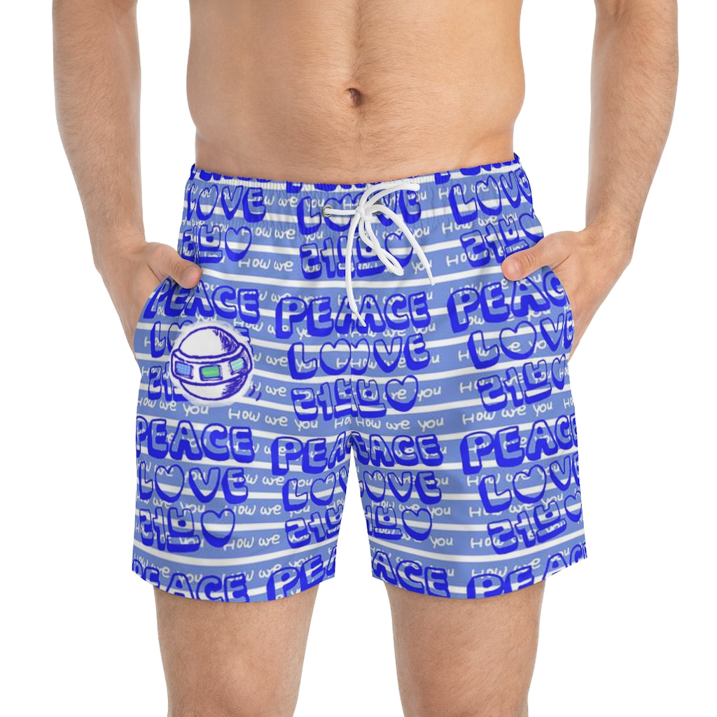 Insook Hwang's art_Love Peace_UFO_Swim Trunks