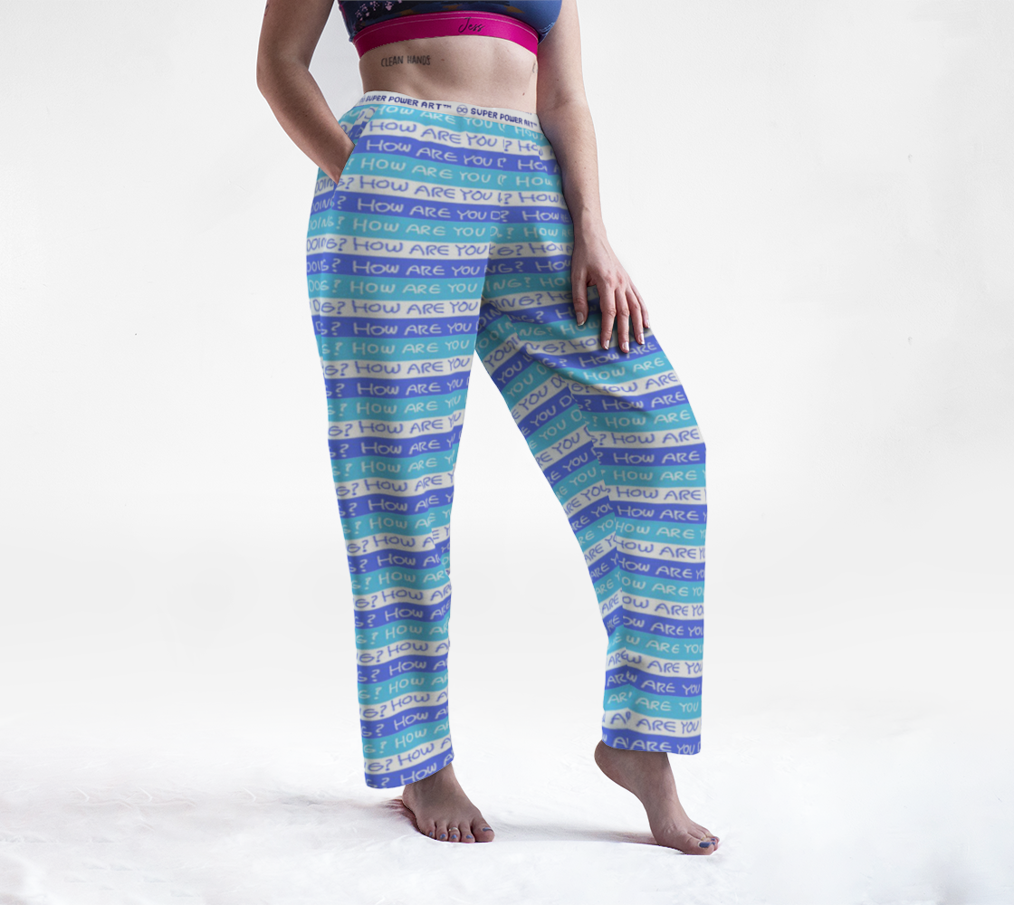 Insook Hwang's Art_Lounge Pants_Howareyoudoing?_stripe_blue