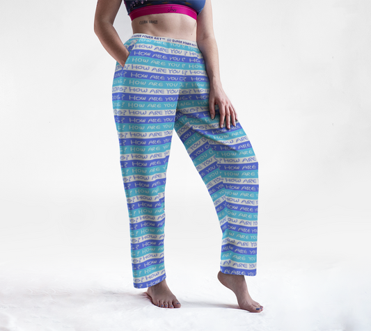 Insook Hwang's Art_Lounge Pants_Howareyoudoing?_stripe_blue