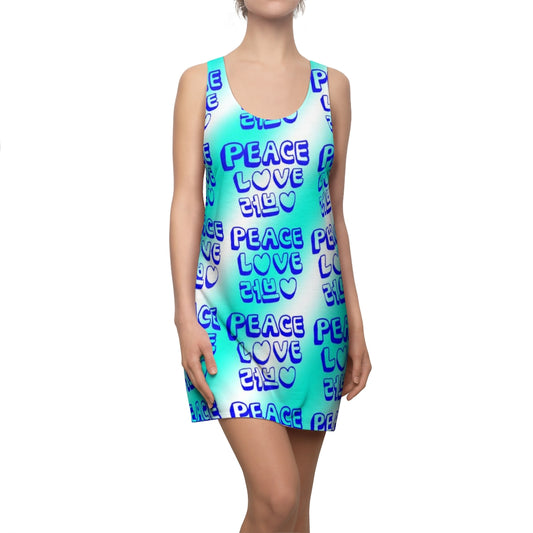 Insook Hwang's art_Love and Peace_Women's Cut & Sew Racerback Dress