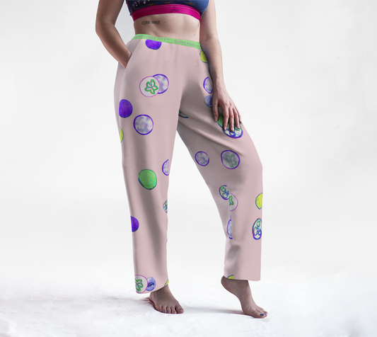 Insook Hwang's Art_Lounge Pants__Energyballs_Pink#1_greenband