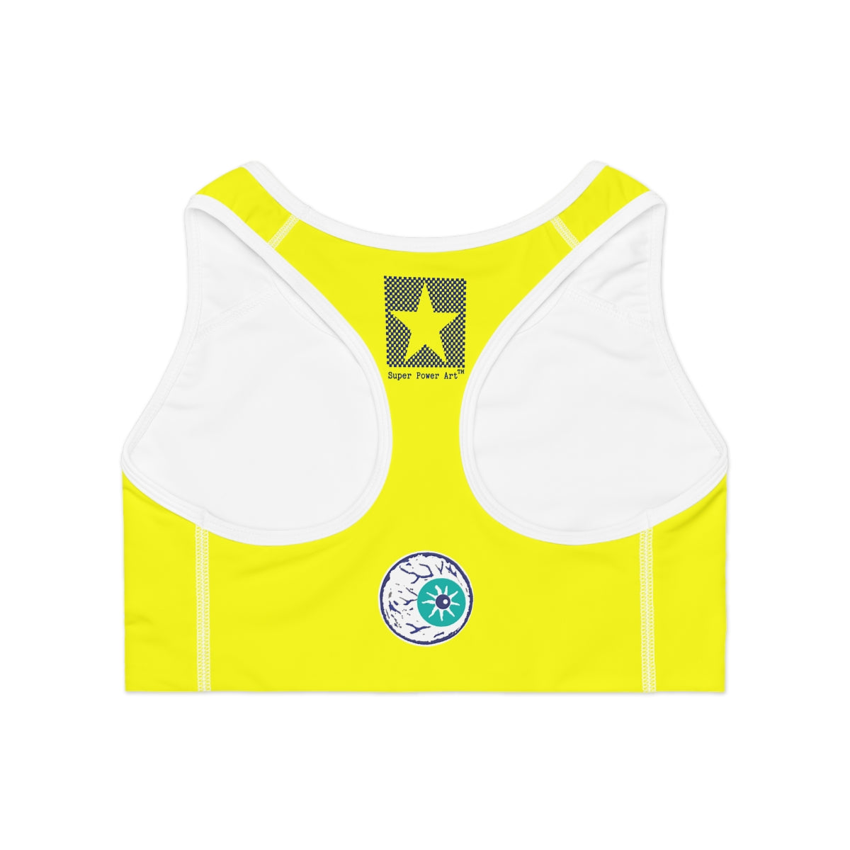 Insook Hwang's art_UFO_Eye ball_Sports Bra (AOP)_Yellow