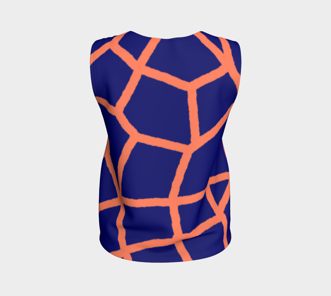 Insook Hwang's art_Loose top_ Net_orange_Navy#1