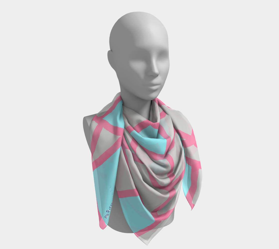 Insook Hwang's Art_Scarves_Net#7_Pinkline_gray