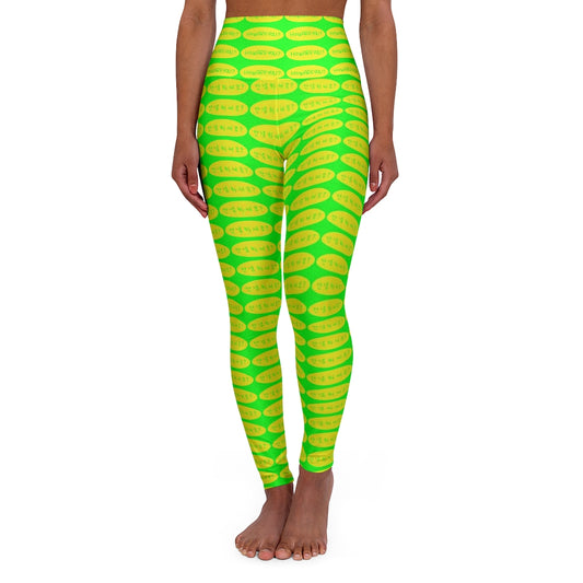 Insook Hwang's art_super power art_ How are you?_AOP High leggings (Green)