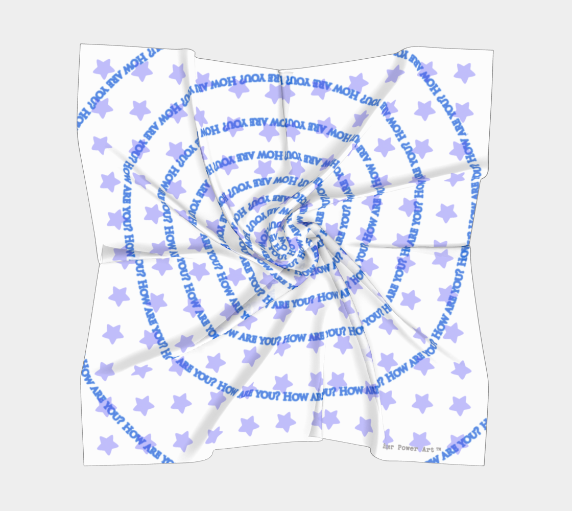 Insook Hwang's Art_Scarves _Stars_Spiral_Howareyou_blue#2_whiteback