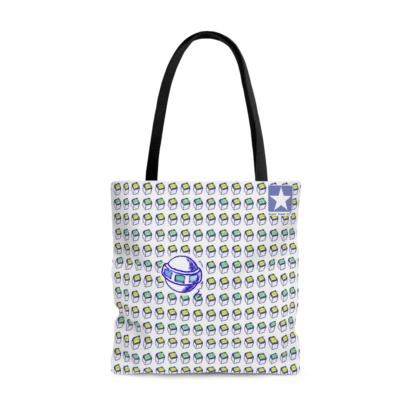 Insook Hwang's art_Monitor_Love Peace_UFO & Eyeball AOP Tote Bag