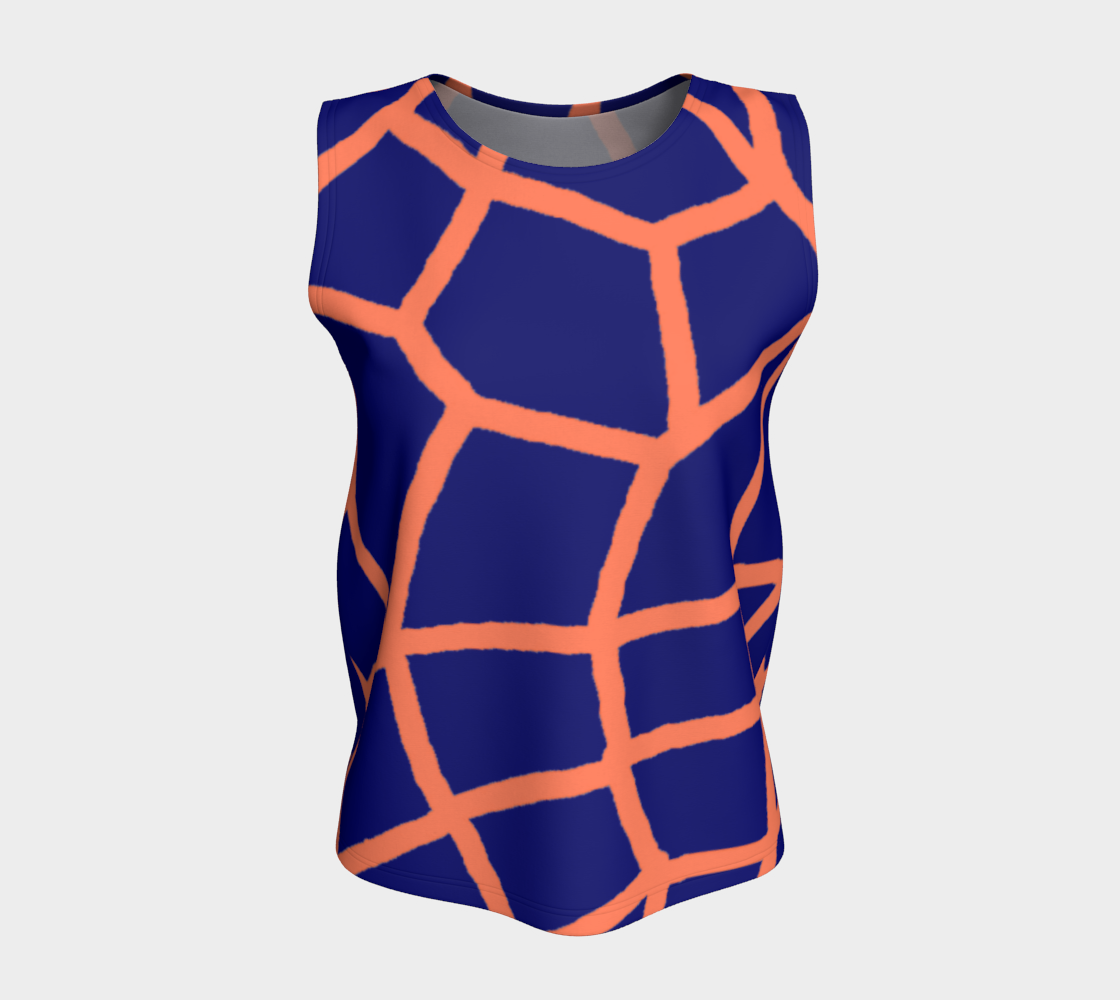 Insook Hwang's art_Loose top_ Net_orange_Navy#1