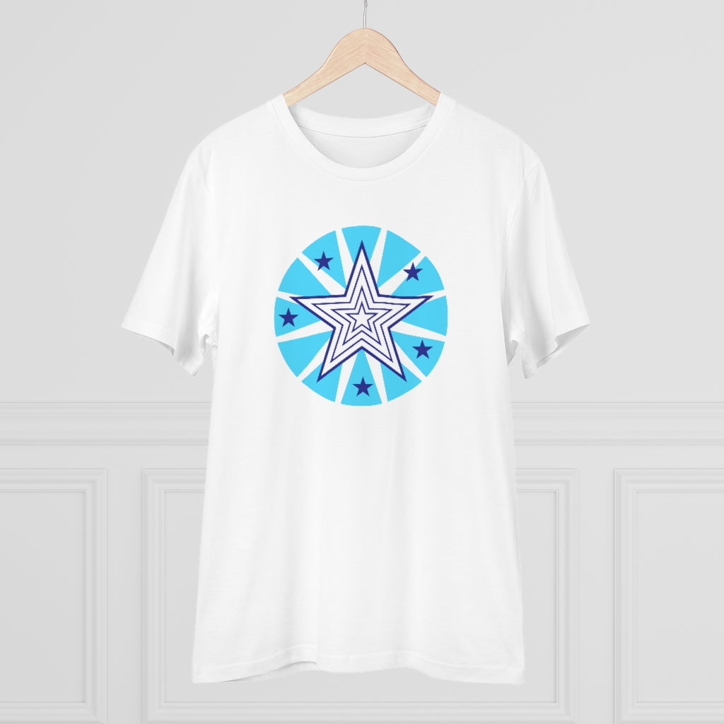 Insook Hwang's art_Star_Happy Creator_DTG Unisex Organic White T-shirt Cotton