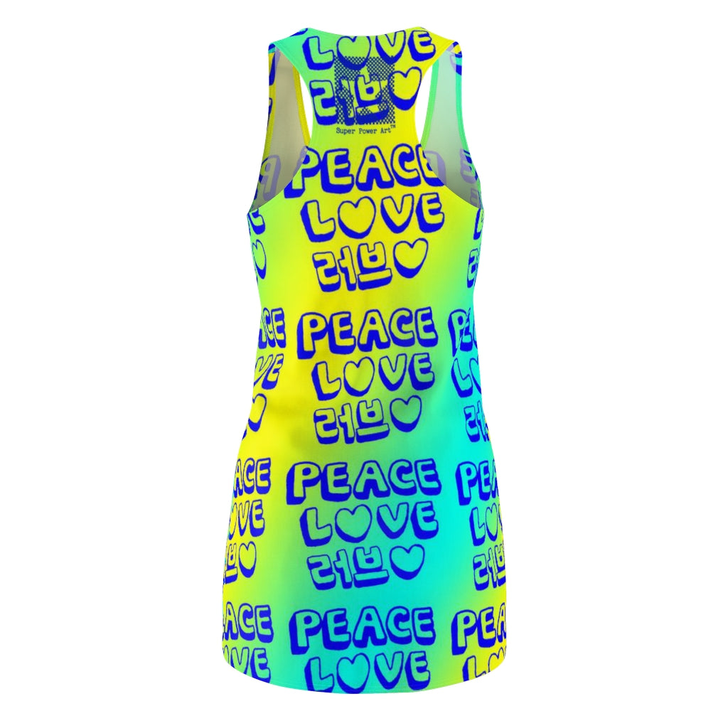 Insook Hwang's art_ Love and Peace_Women's Cut & Sew Racerback Dress