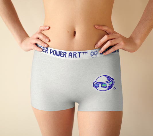 Insook Hwang's Art_Super Power Art_Boyshorts_UFO_Gray