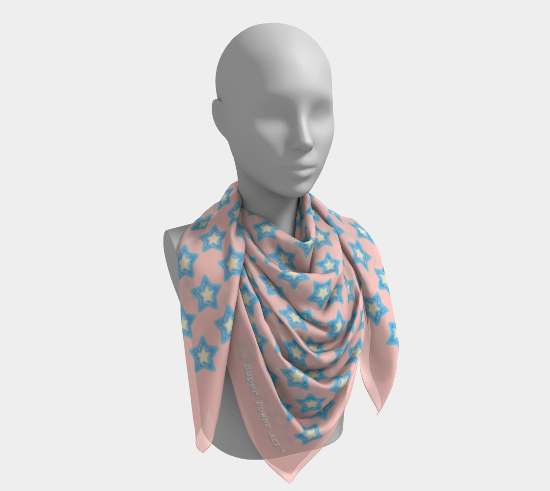 Insook Hwang's Art_Scarves_Little stars_peach#1