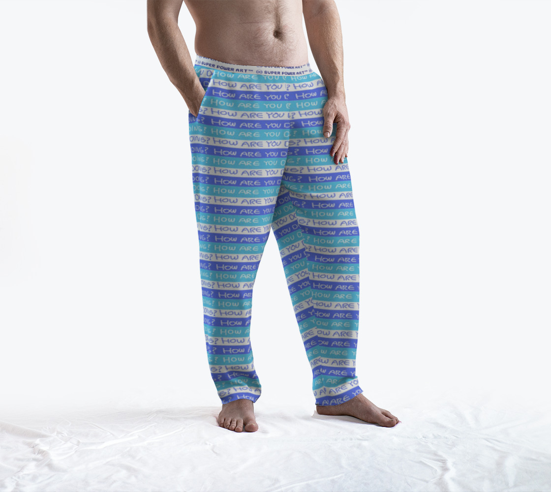 Insook Hwang's Art_Lounge Pants_Howareyoudoing?_stripe_blue